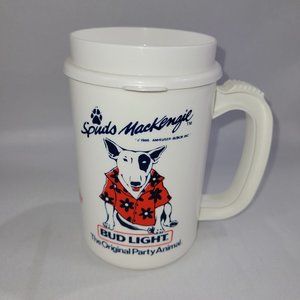 Bud Light Spuds Mackenzie 1986 Vintage Budweiser Plastic Coffee Cup Travel Mug